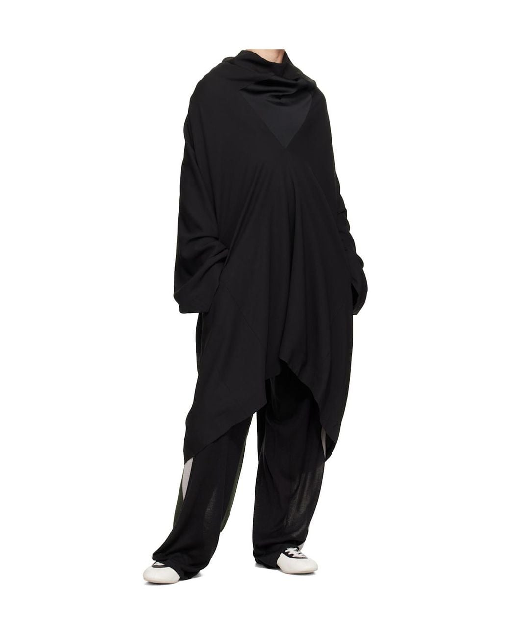 Kiko Kostadinov Black Draped-Collar Coat for men