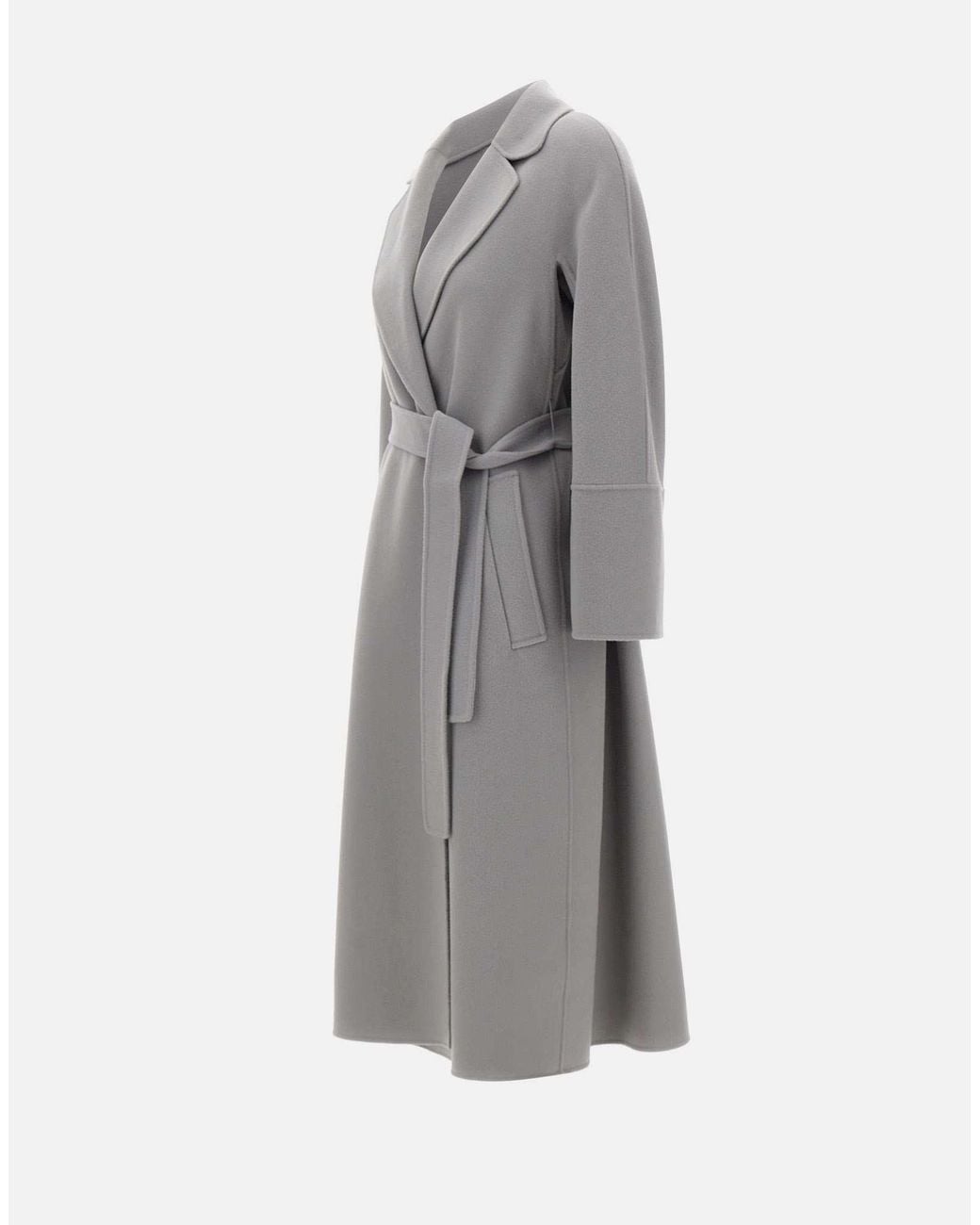 Max Mara Gray Wool Robe Coat