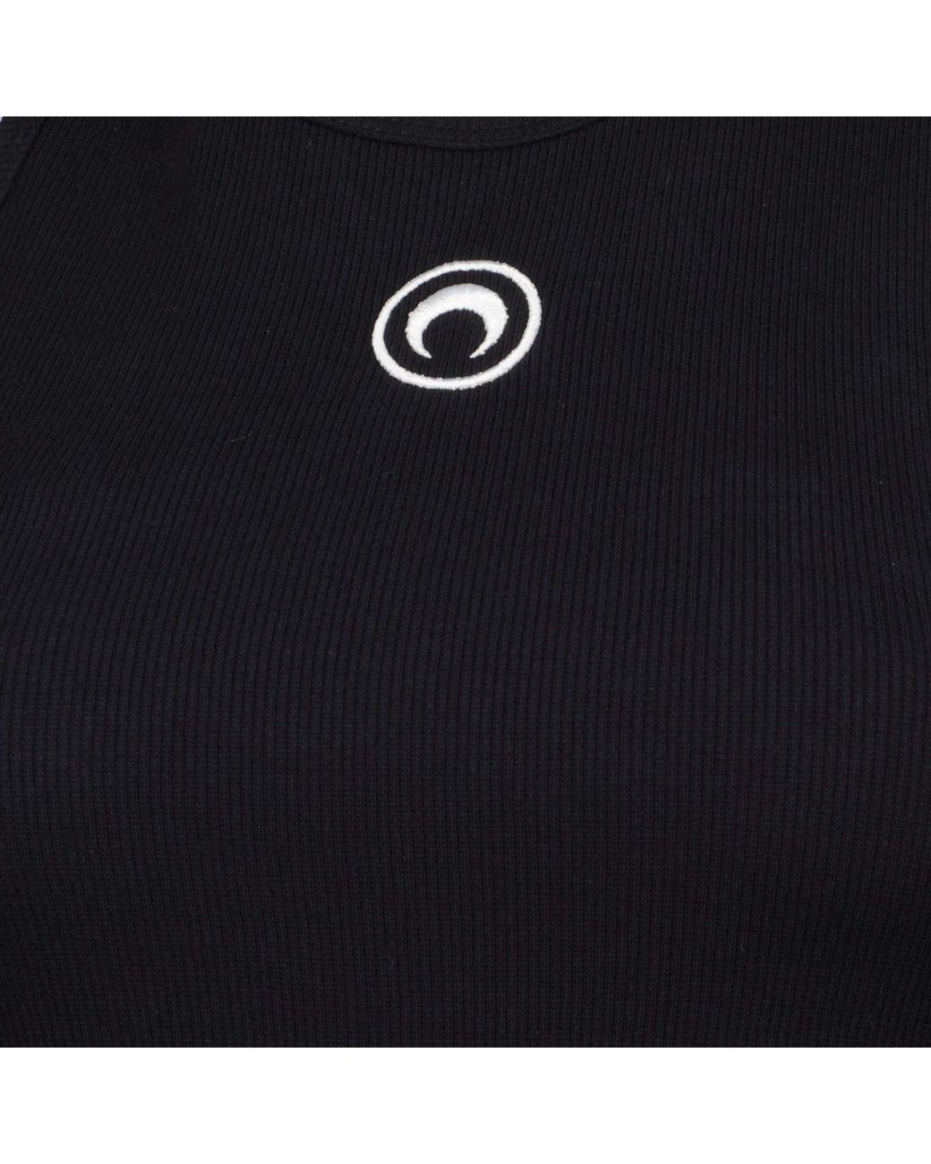 MARINE SERRE Black Crescent Moon Embroidered Sleeveless Tank Top