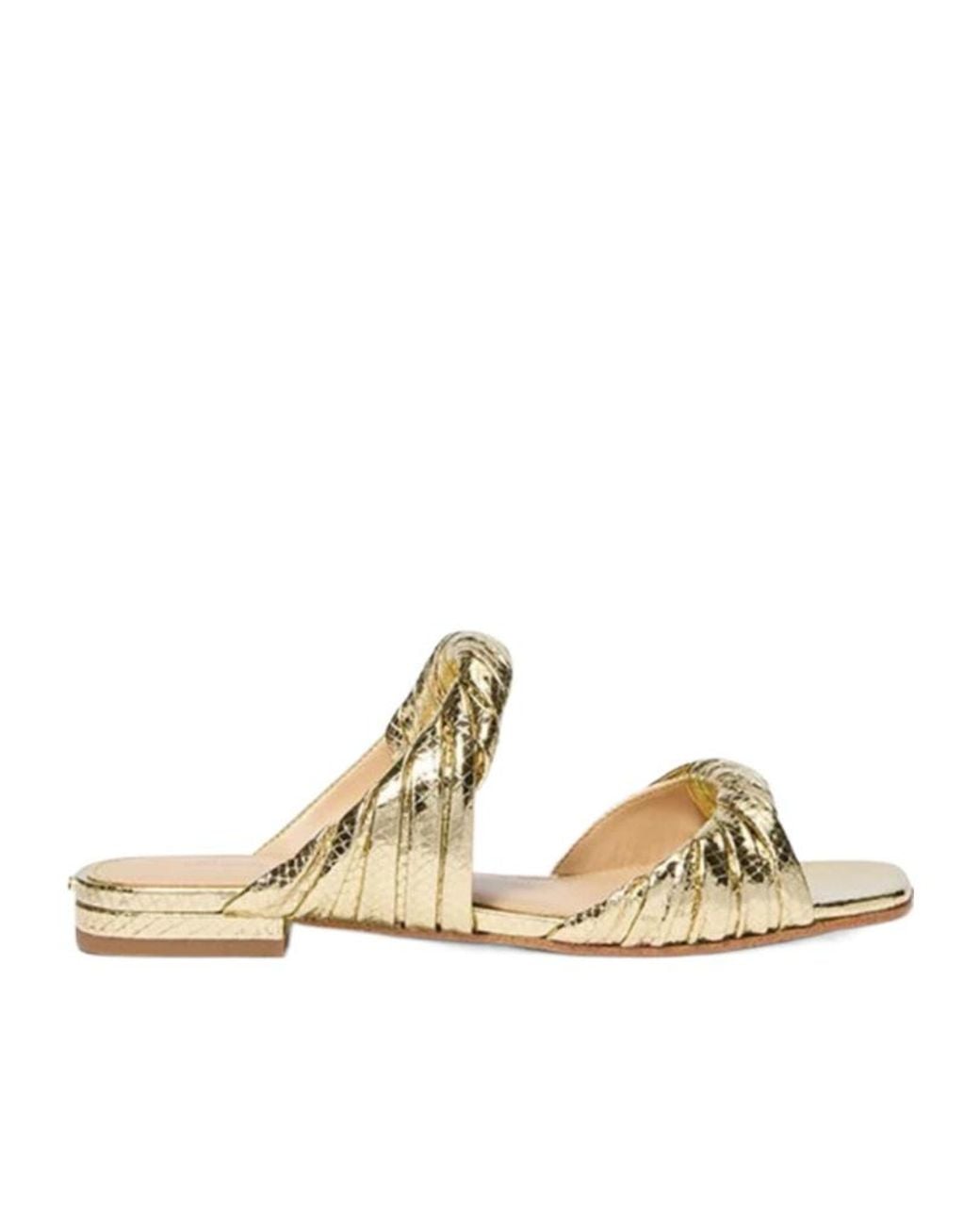 MICHAEL Michael Kors Kiana Metallic Embossed Leather Sandals