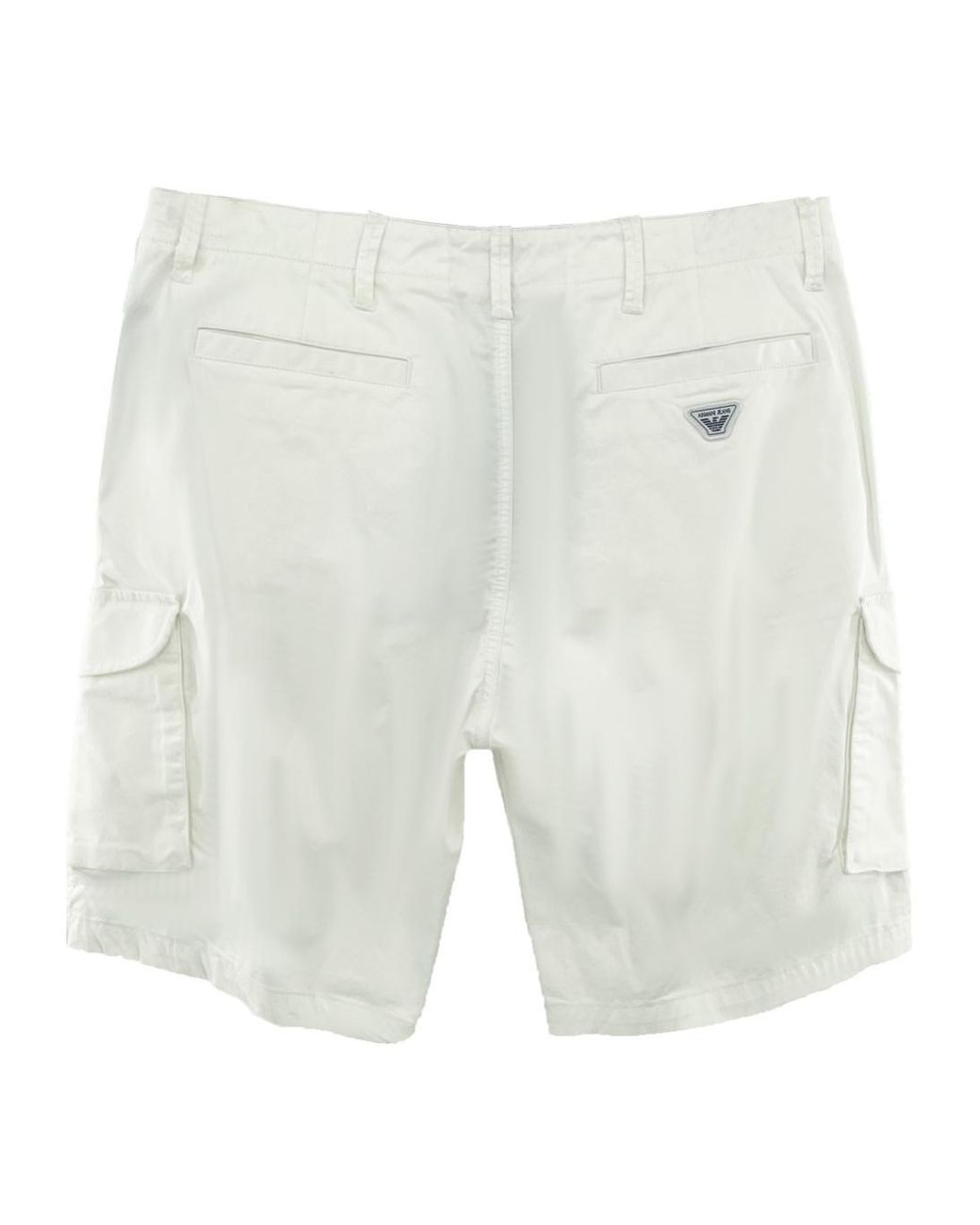 Armani Jeans White Logo Decal Shorts for men