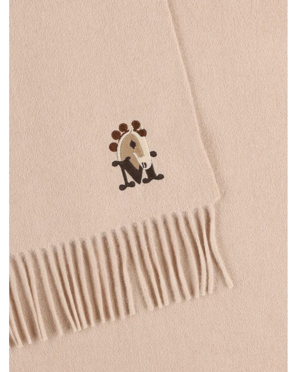 Max Mara Natural Fringed Scarf