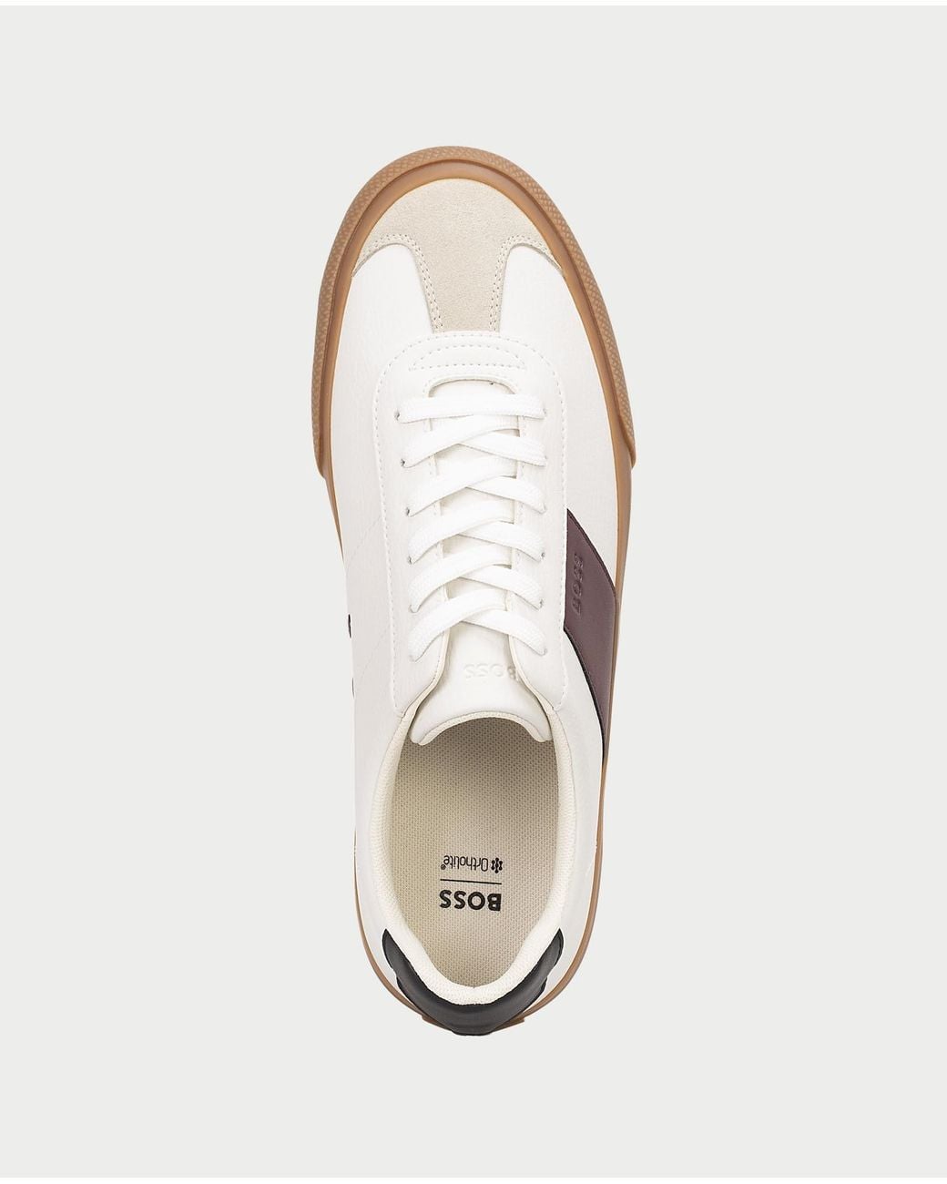Boss Brown Boss Logo Panel Low-Top Sneakers for men
