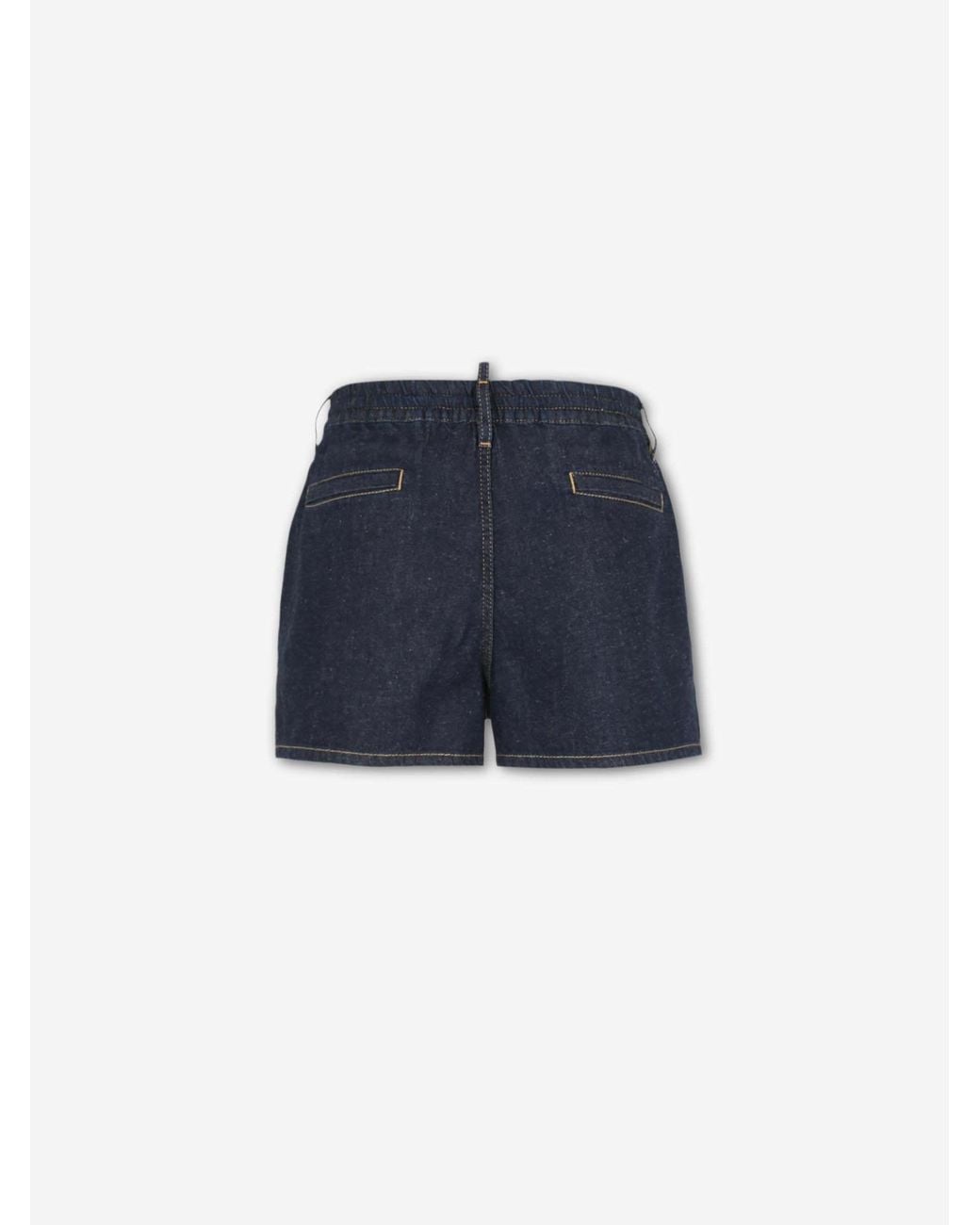 DSquared² Blue Dark Weight Wash Pull On Shorts for men