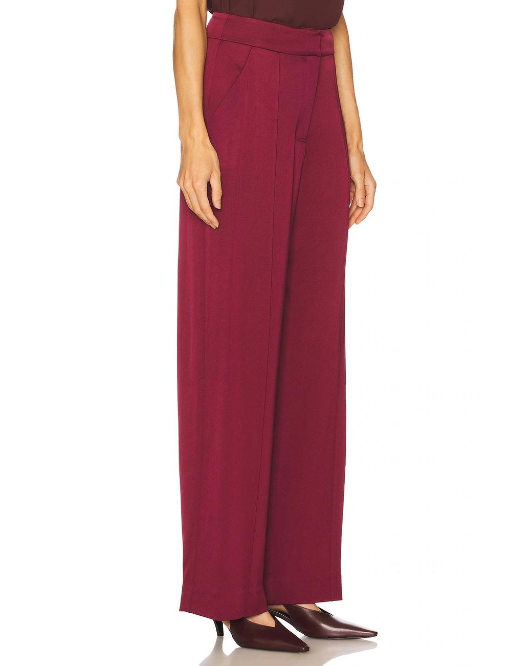 Jonathan Simkhai Red Akira Wide-Leg Pants