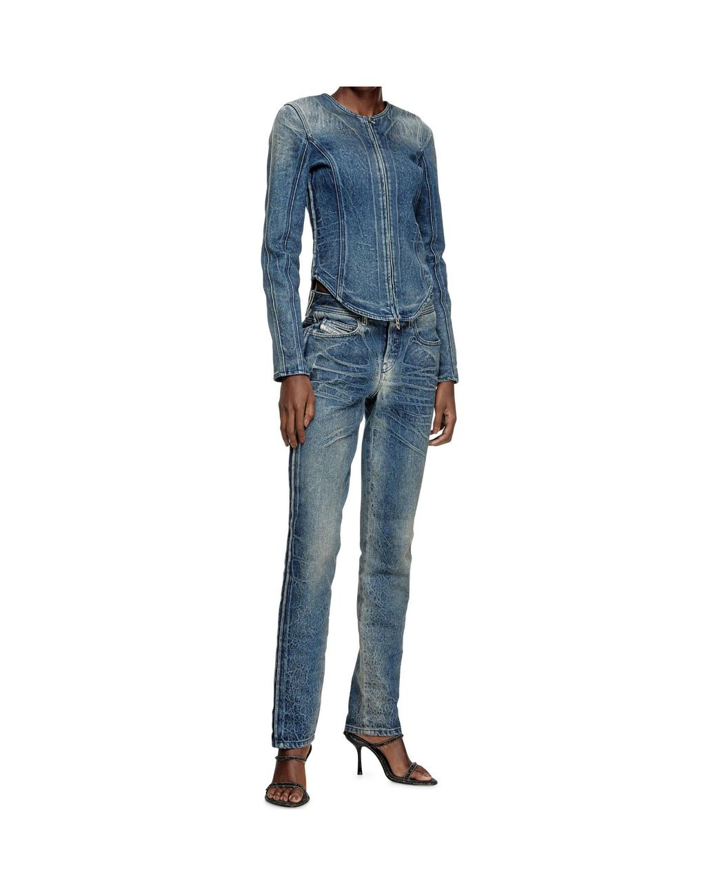 DIESEL Blue Zip-Up Denim Jacket