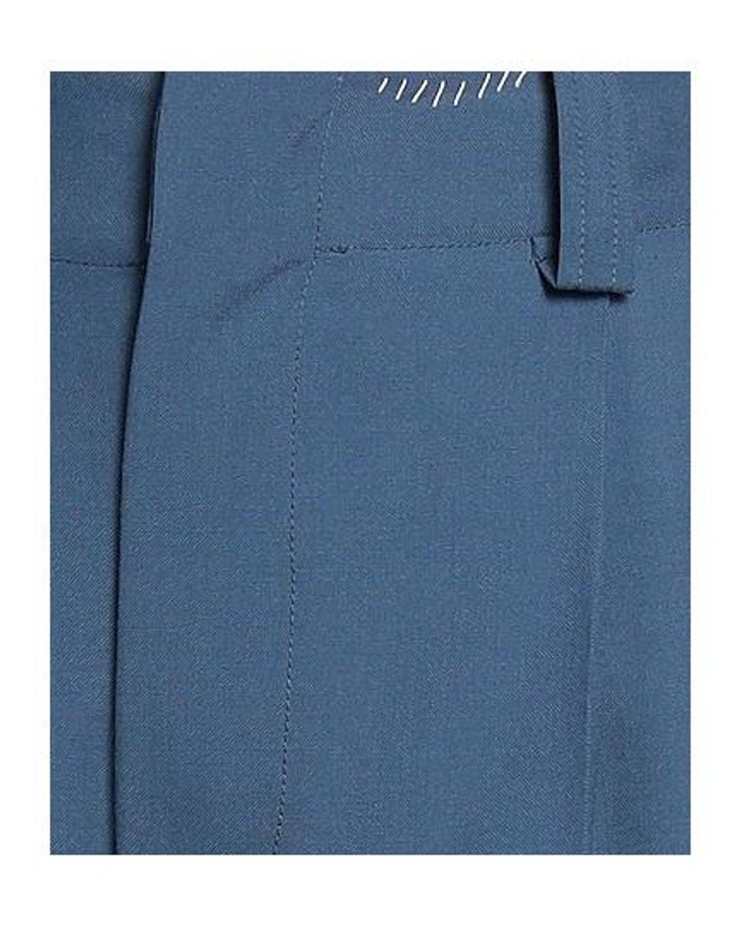 Marni Blue High Waist Plaid Flare Pants