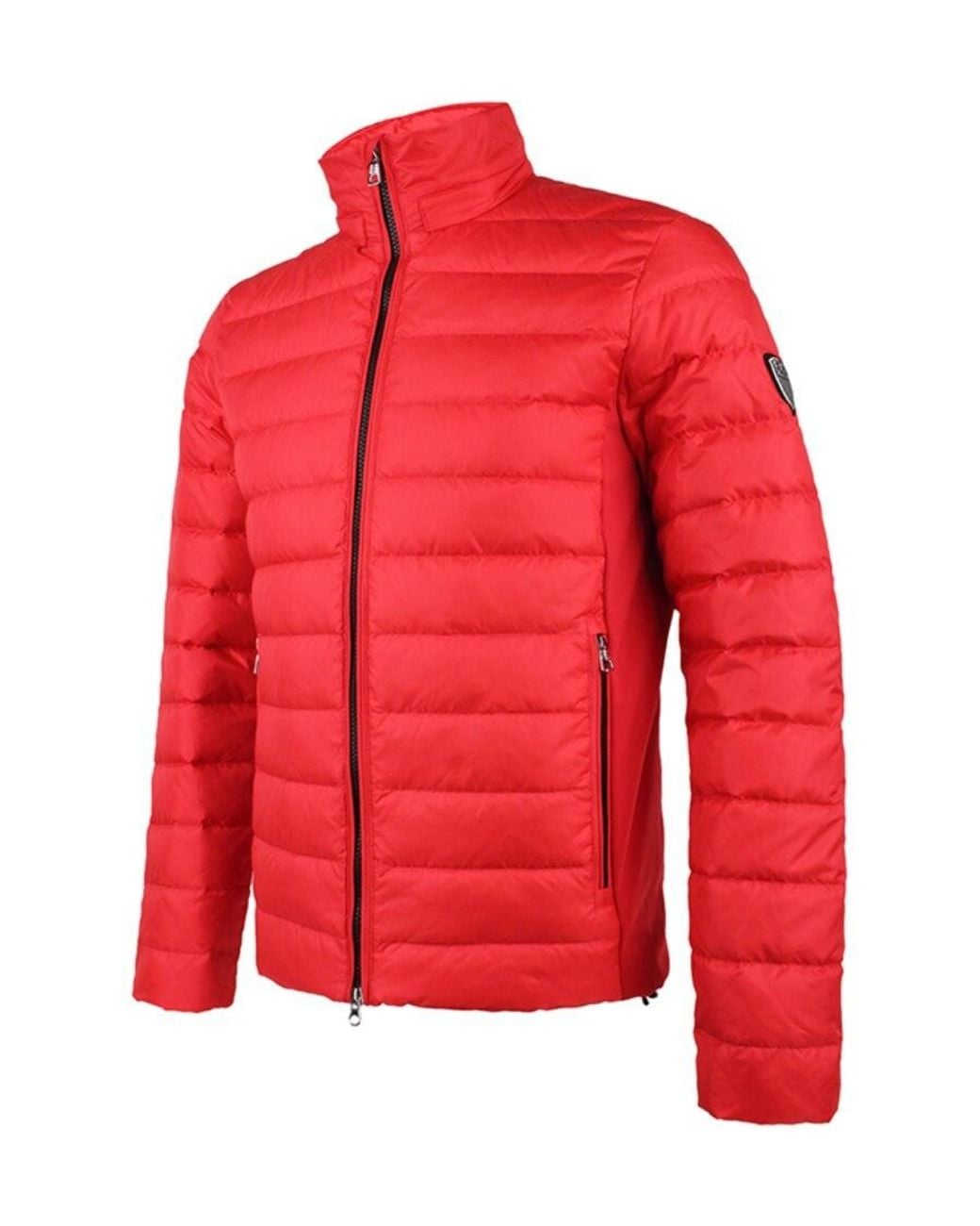 EA7 Red Logo Quilted Down Jacket for men