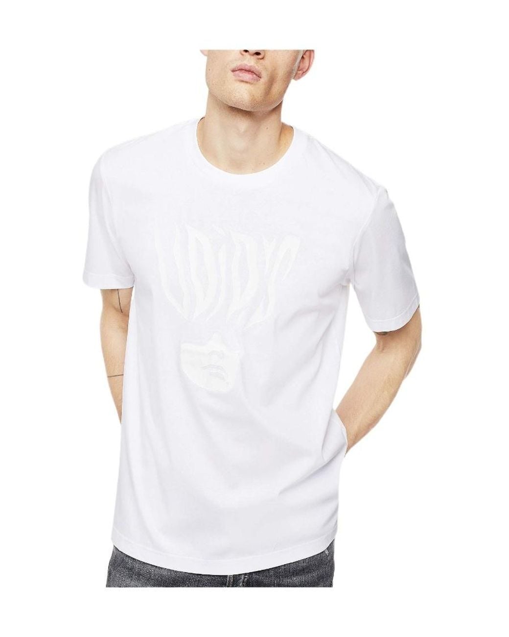 DIESEL White Logo Short-Sleeve T-Shirt for men