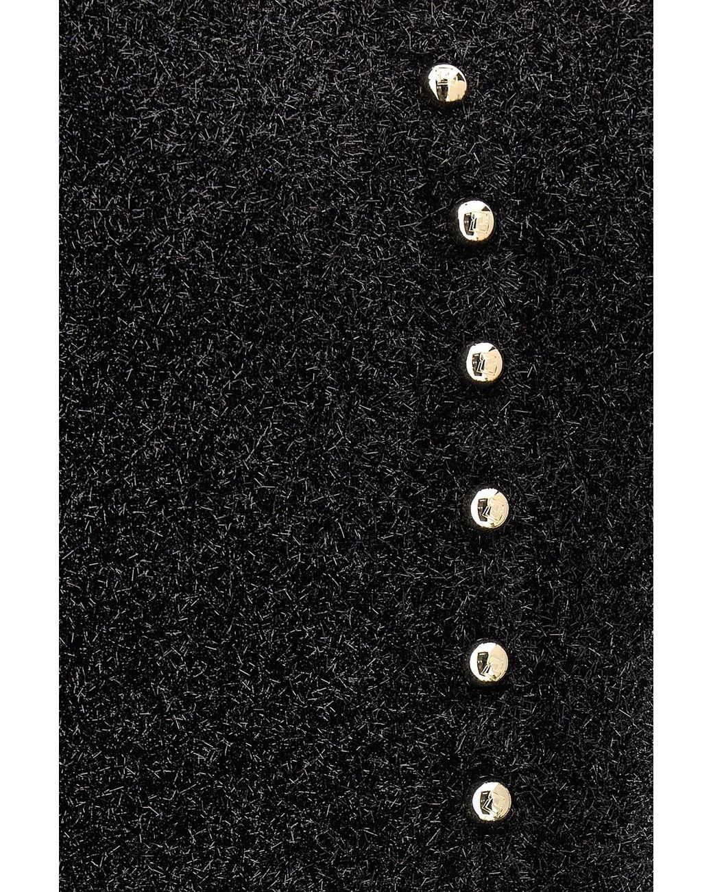 Rabanne Black Crewneck Cropped Cardigan