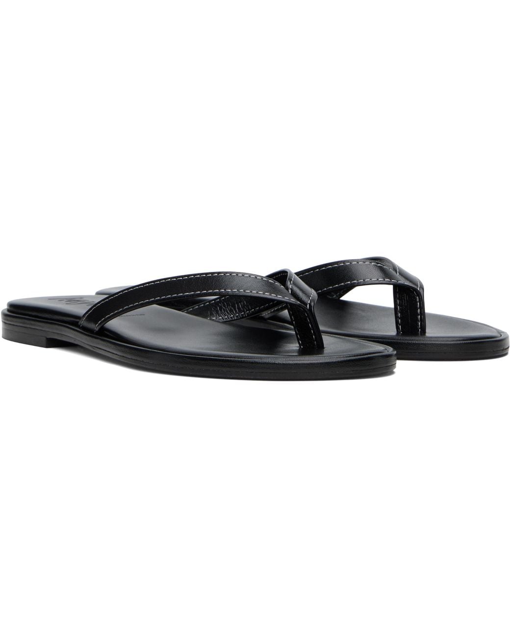 Aeyde White Melody Leather Flip-Flops