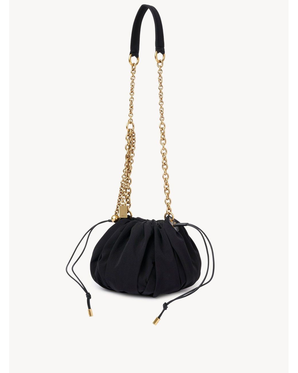 Chloé White Chloé Plissé Chain Shoulder Bag