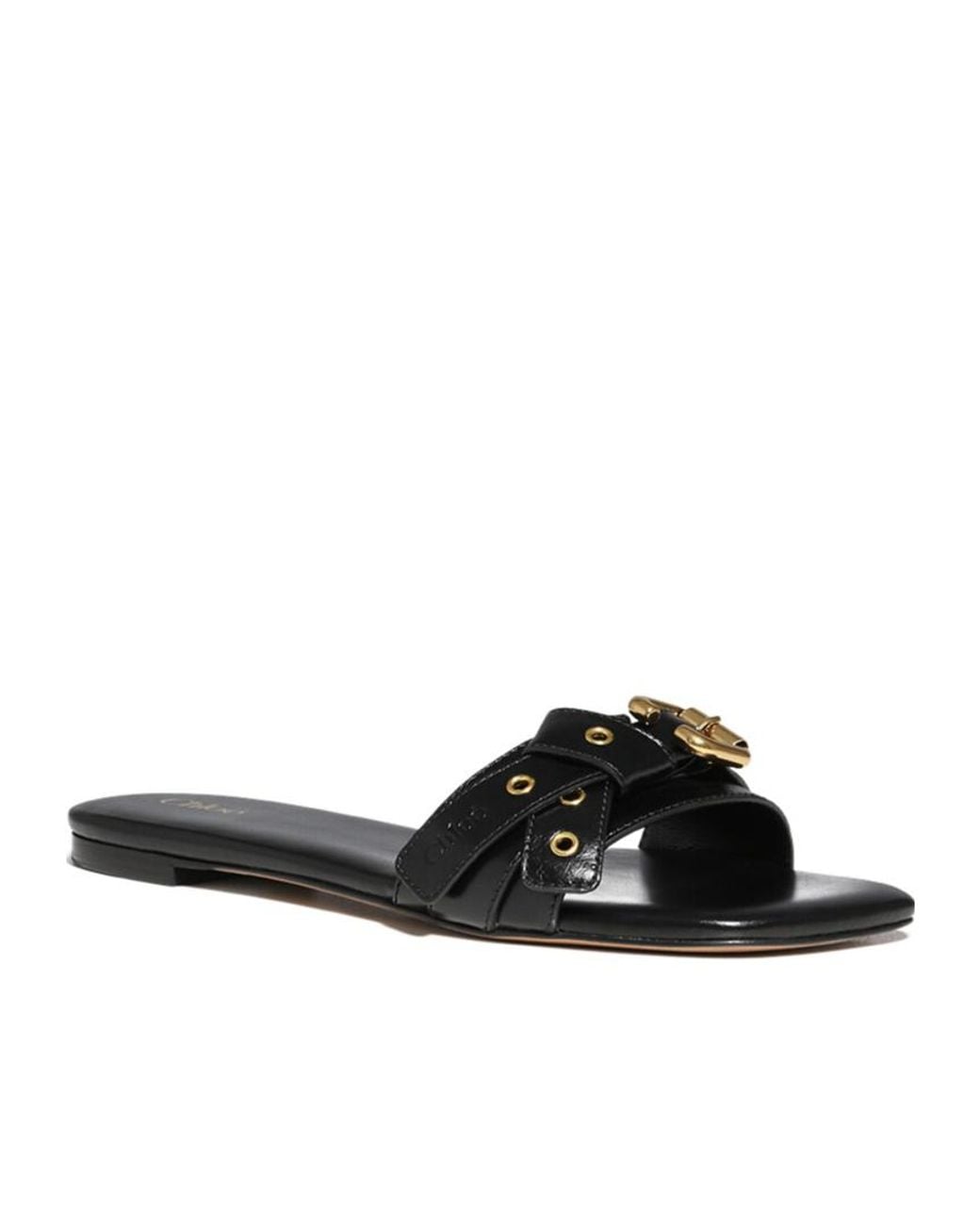 Chloé Black Flat Sandals