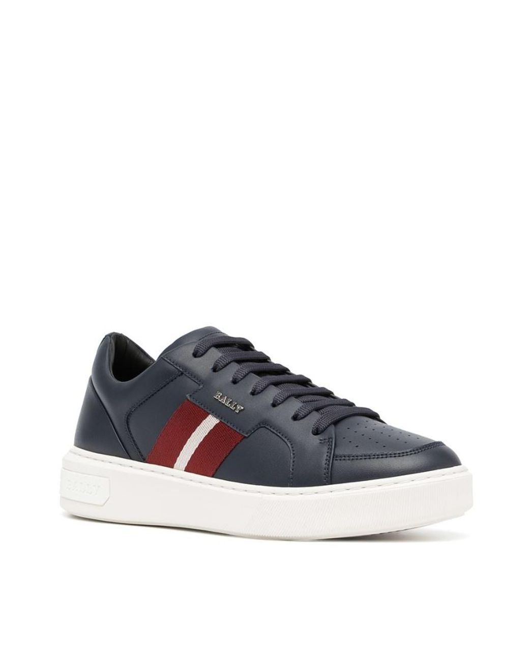 Bally Blue Moony Side-Stripe Leather Sneakers for men