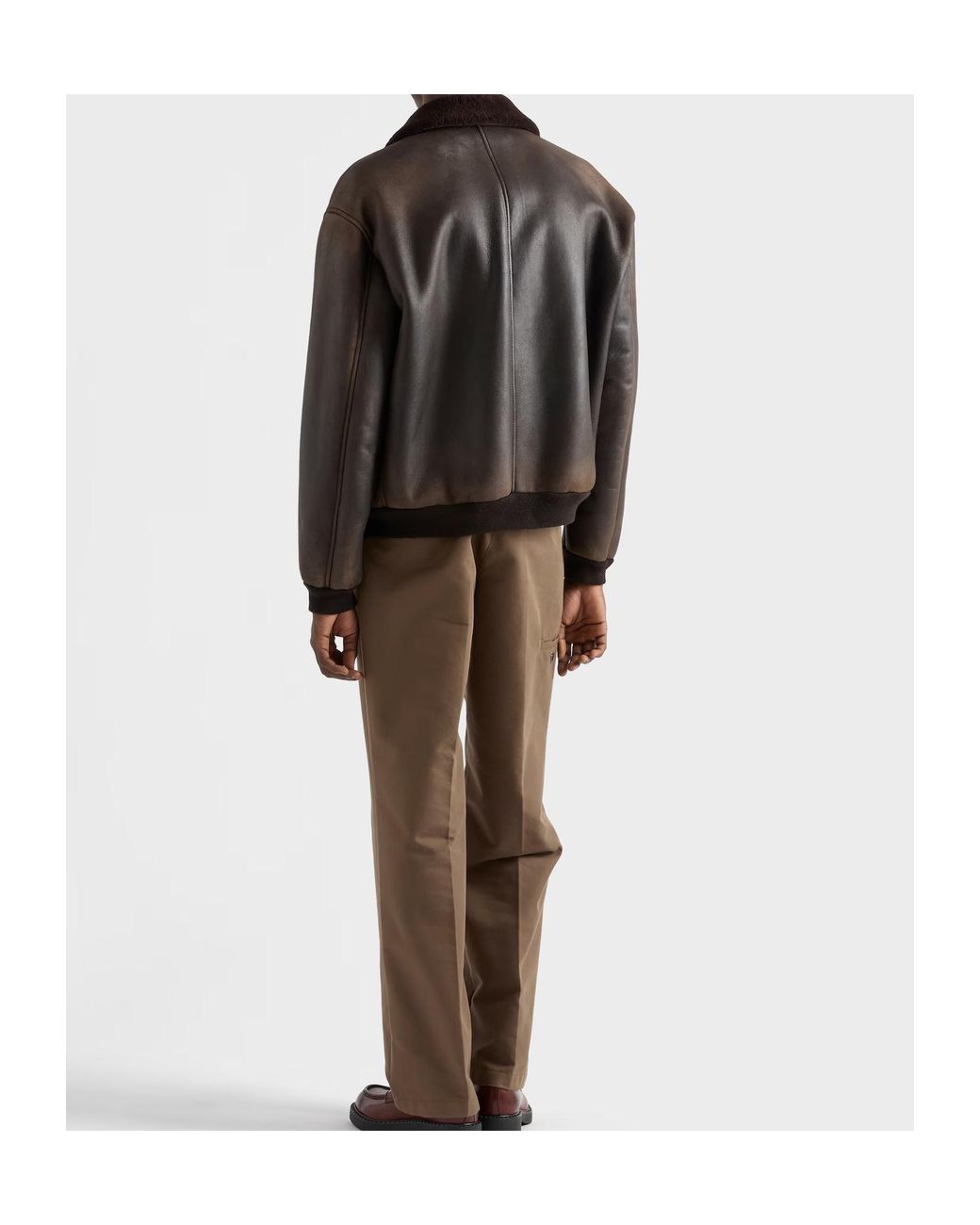 Prada Black Shearling Bomber Jacket for men