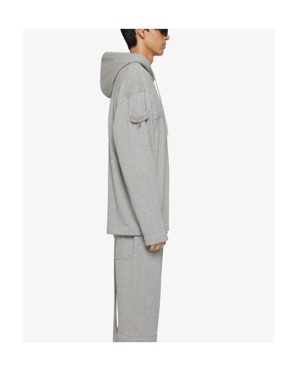 Givenchy Gray D-Ring Drawstring Hoodie for men