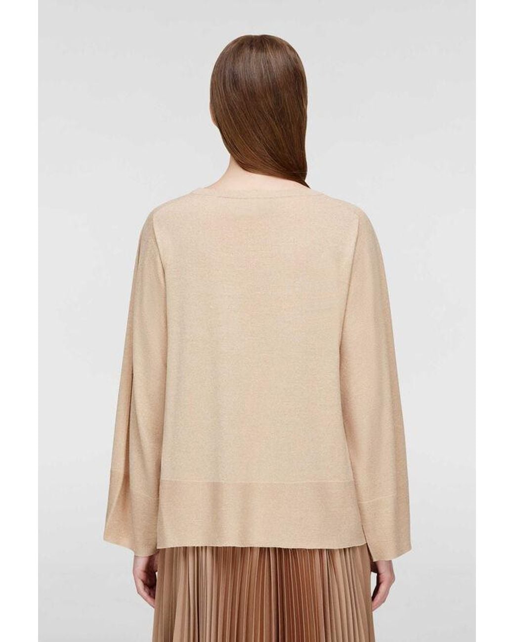 Fabiana Filippi Natural Round-Neck And Long-Sleeved Sweater