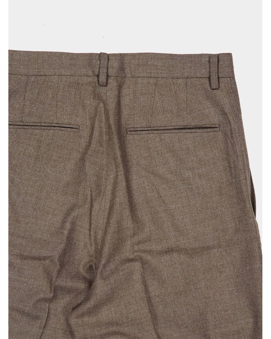 Auralee Brown Pleated Casual Trousers