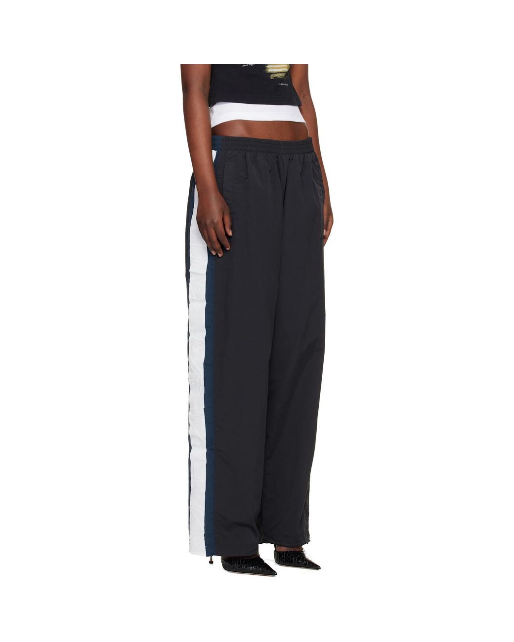 Vetements Black Striped Wide-Leg Track Pants for men
