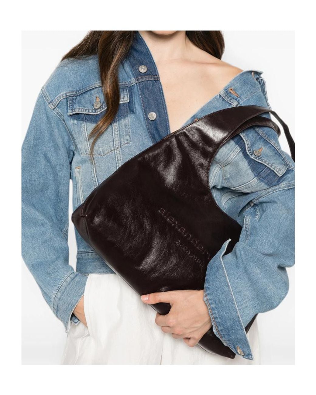 Alexander Wang Black Medium Pike Leather Shoulder Bag