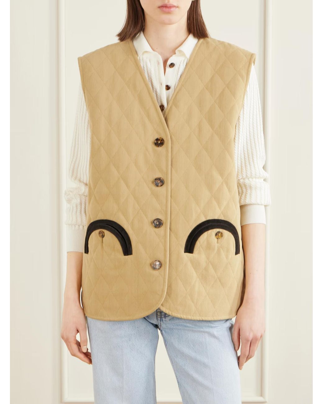 Blazé Milano Natural Ghost Suffolk Quilted Cotton Vest