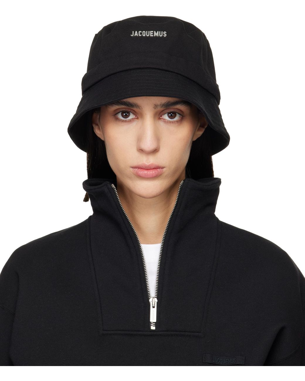 Jacquemus Black Cotton Bucket Hat