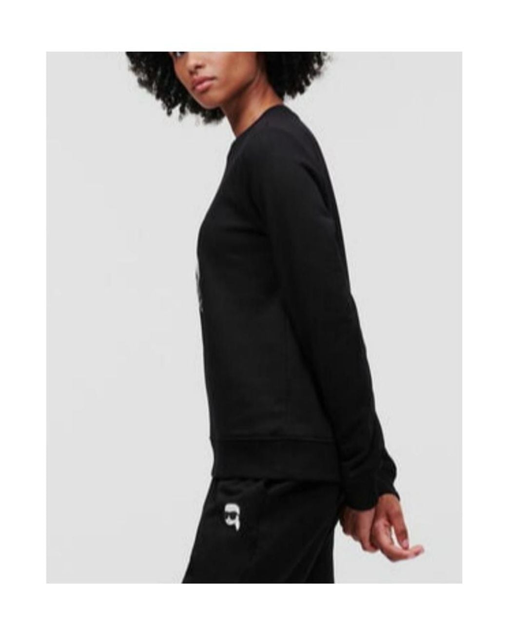 Karl Lagerfeld Black Ikonik 2.0 Crewneck Sweatshirt