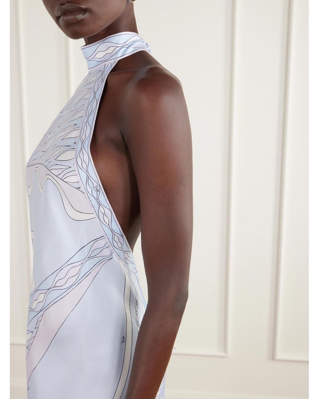 Emilio Pucci White Printed Silk Dress