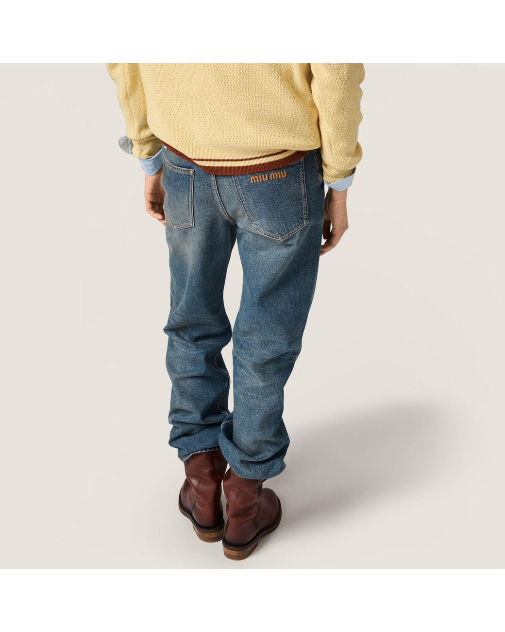 Miu Miu Blue Five-Pocket Denim Jeans