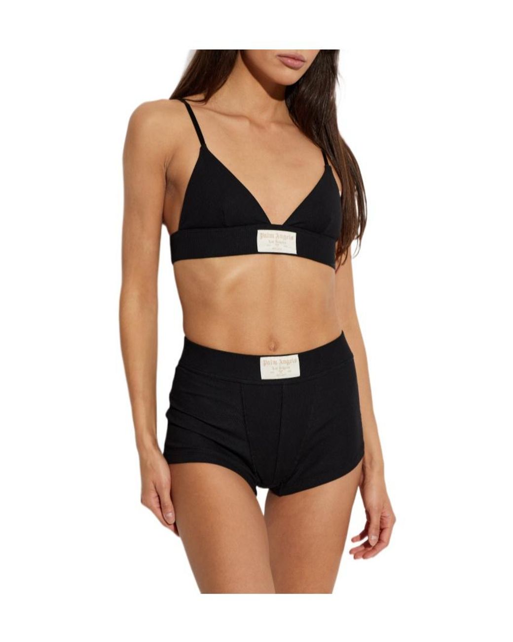 Palm Angels Black Cotton Bra