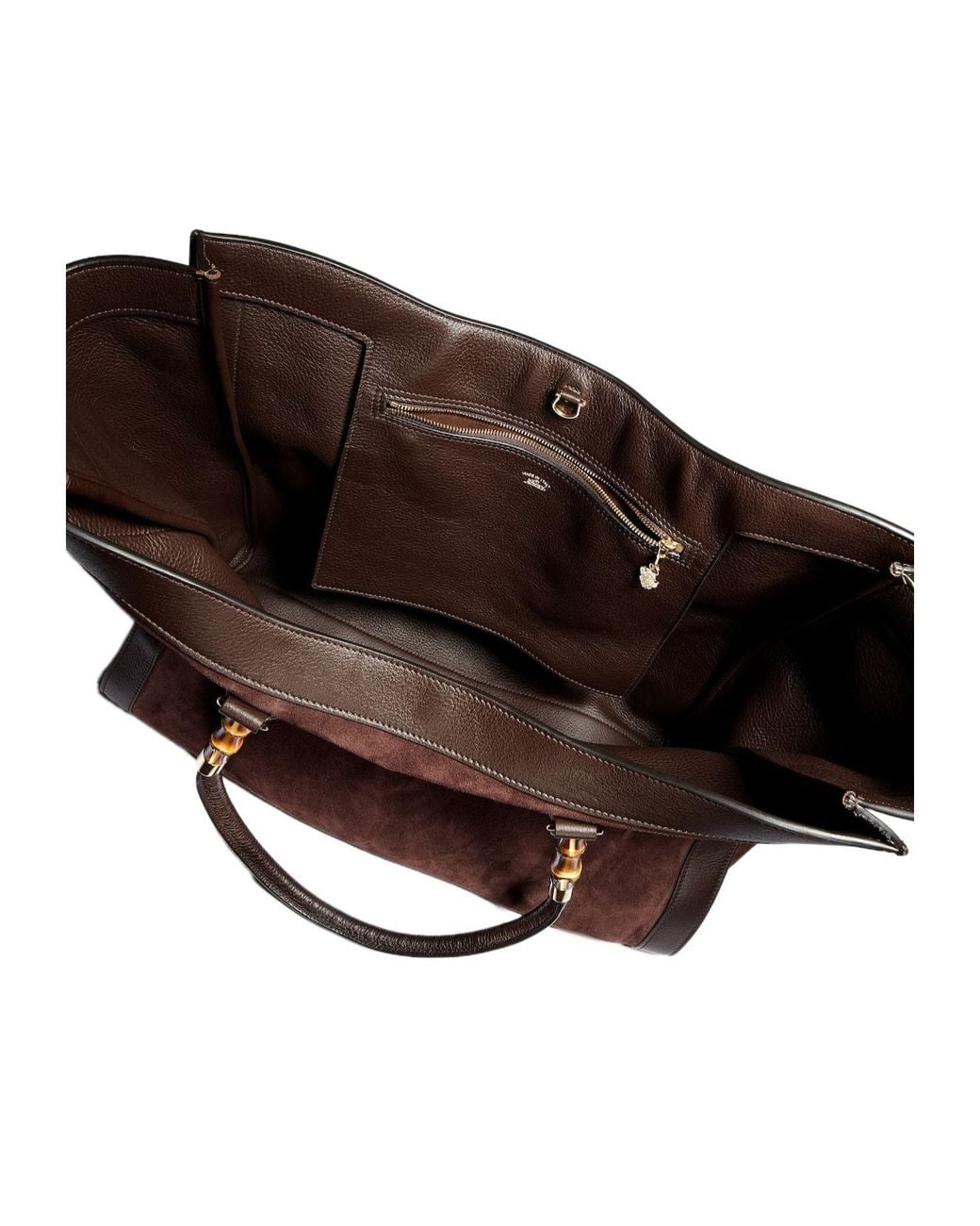 Gucci Brown Bamboo Tote Large Bag