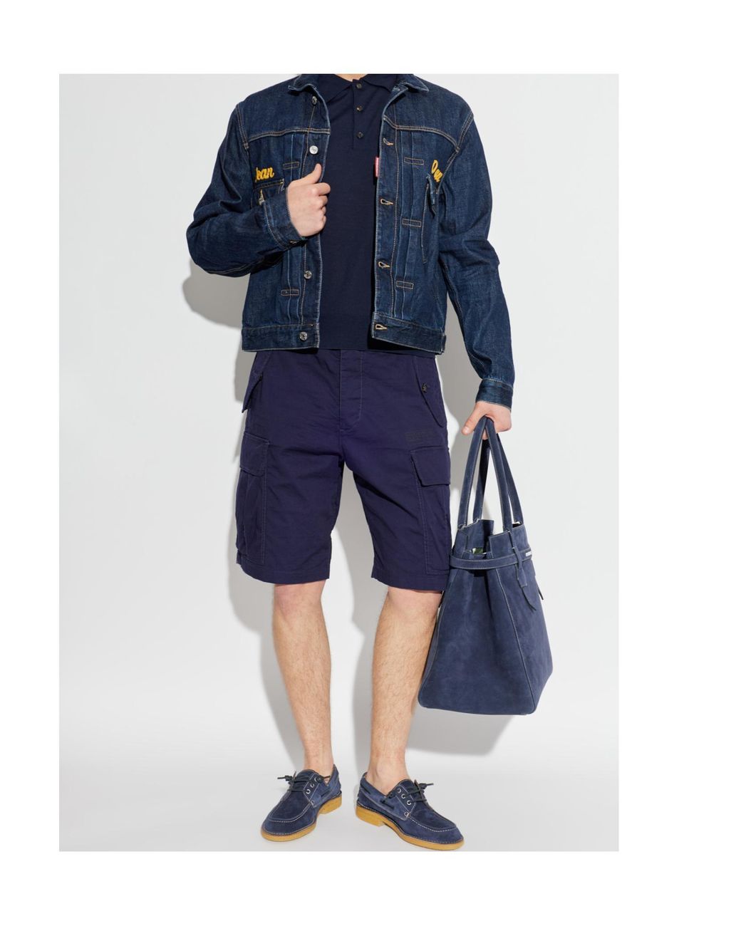 DSquared² Blue Short Sleeve Knit Polo Shirt for men