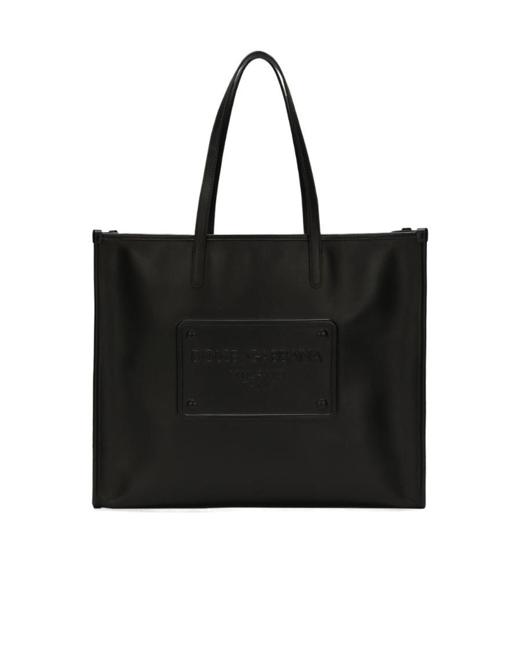 Dolce & Gabbana Black Logo Embossed Top Handle Bag for men