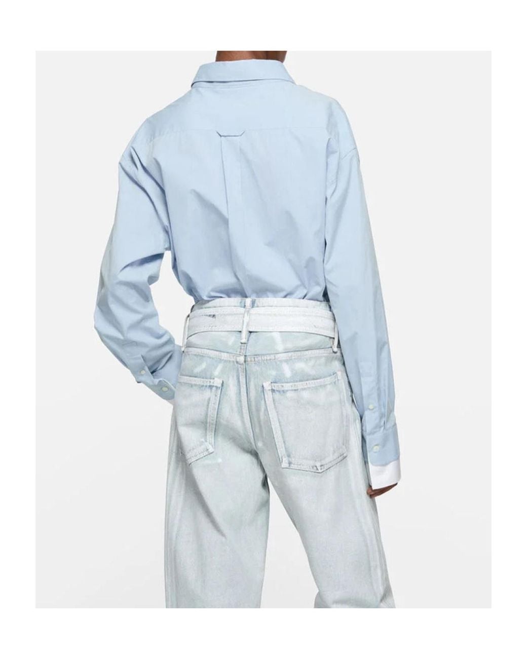 Acne Blue Layered Button-Up Shirt