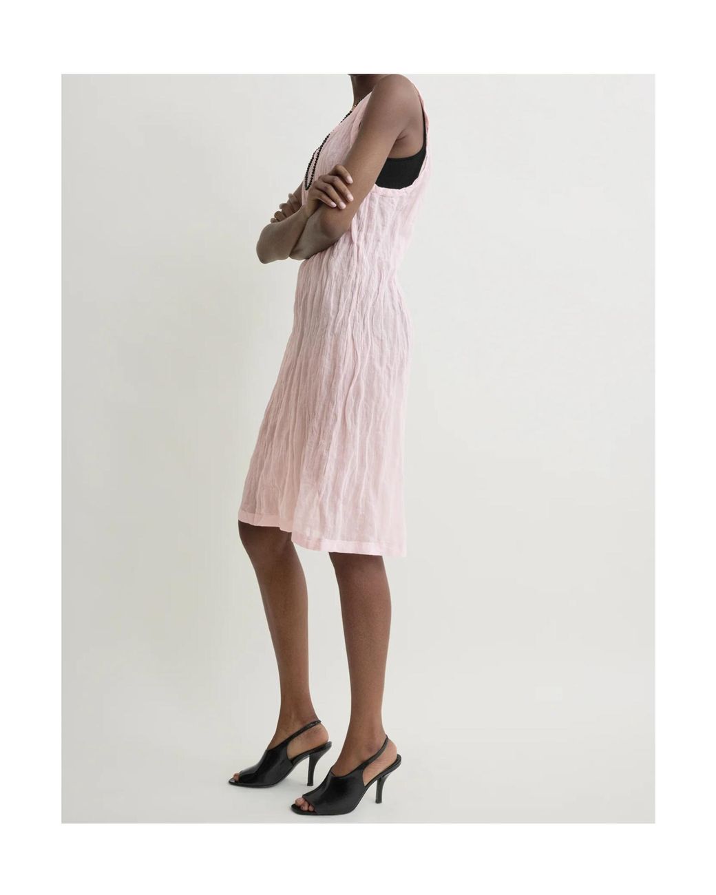 Totême Pink Totême Crinkled Gauze Tank Dress