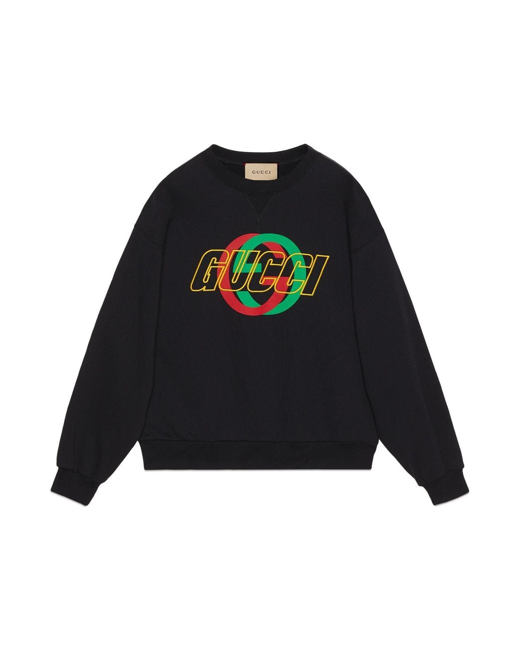 Gucci Black Cotton Jersey Sweatshirt With Embroidery, Ready-To-Wear for men
