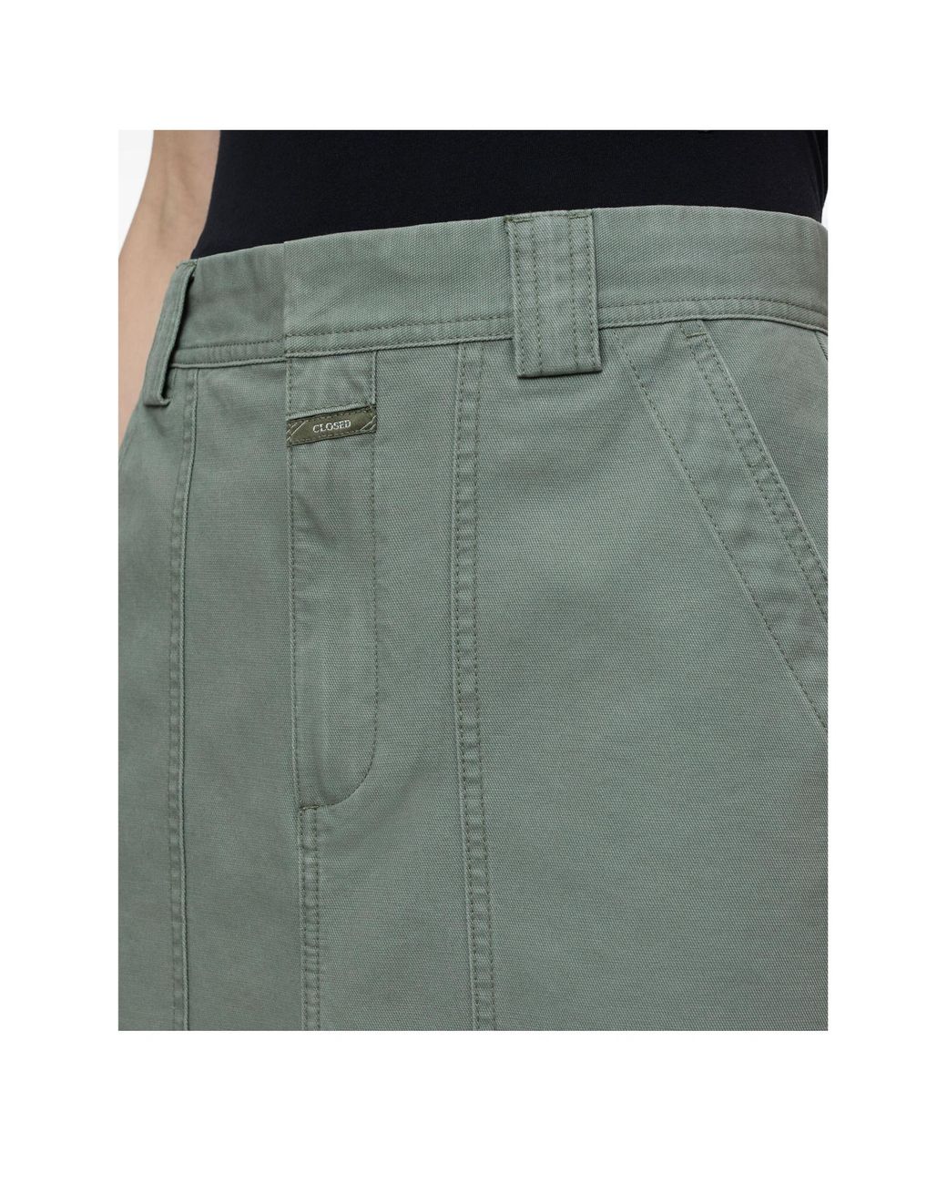 Closed Gray Cotton Midi Skirt