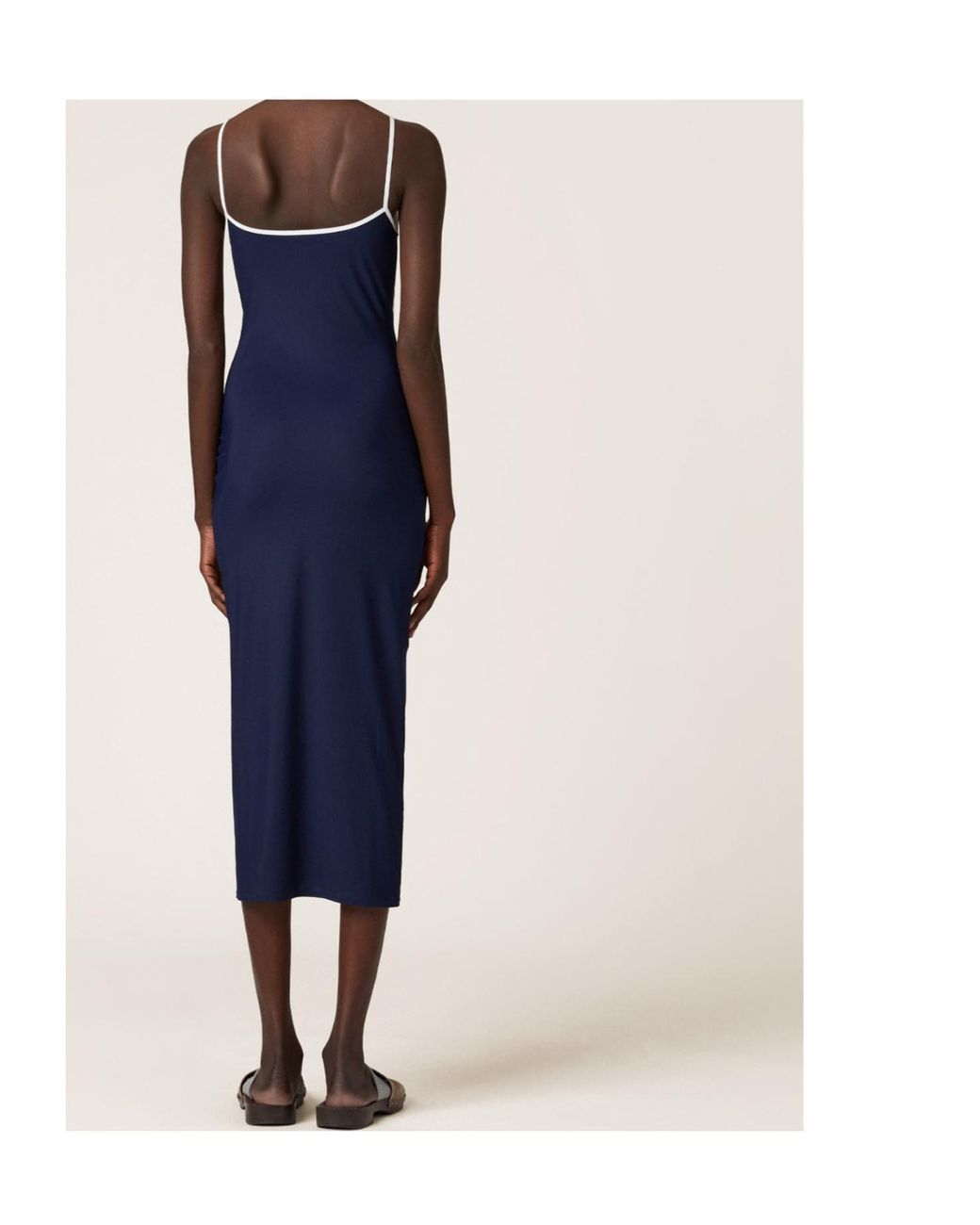 Miu Miu Blue Stretch Jersey Midi-Dress