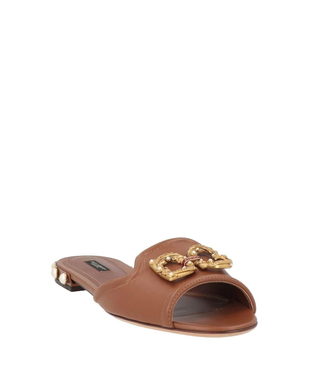 Dolce & Gabbana Brown Minimalist Slippers