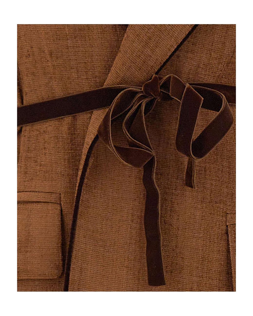 Kaos Brown Belted Suede-Effect Blazer