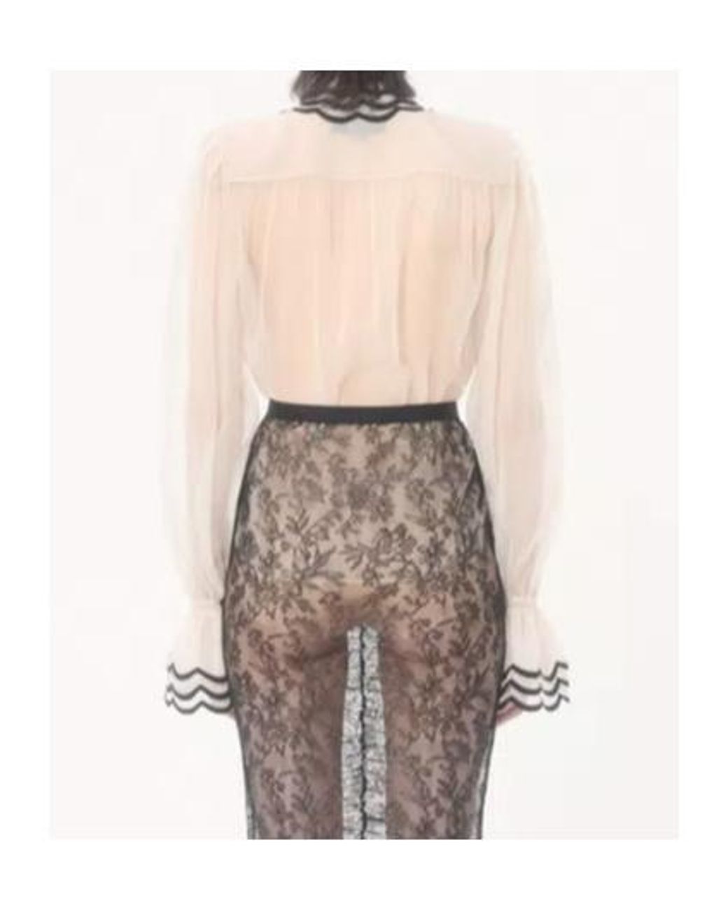 Valentino White Embroidered Organza Shirt