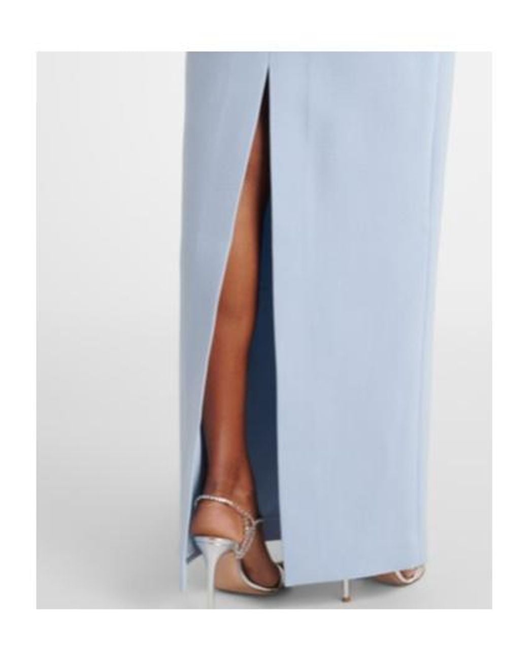 Rebecca Vallance Blue Bow-Detail Embellished Crêpe Gown