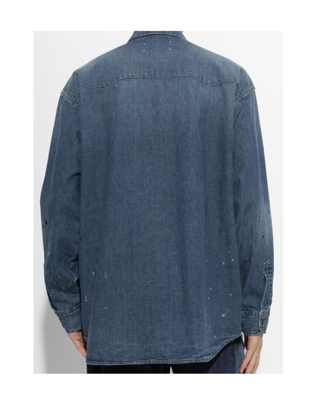 Maison Margiela Blue Long-Sleeved Denim Shirt for men