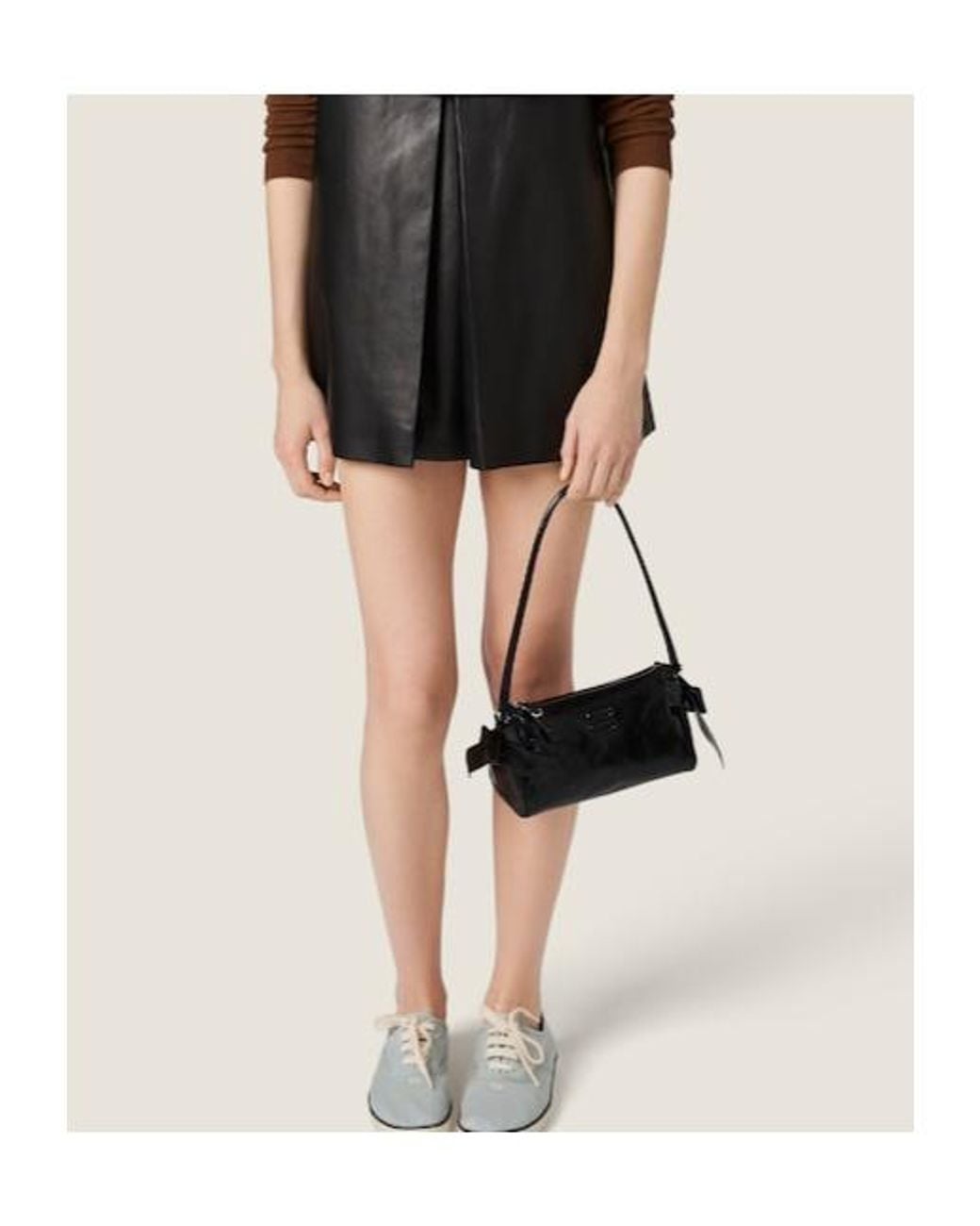Miu Miu Black Shiny Leather Pouch