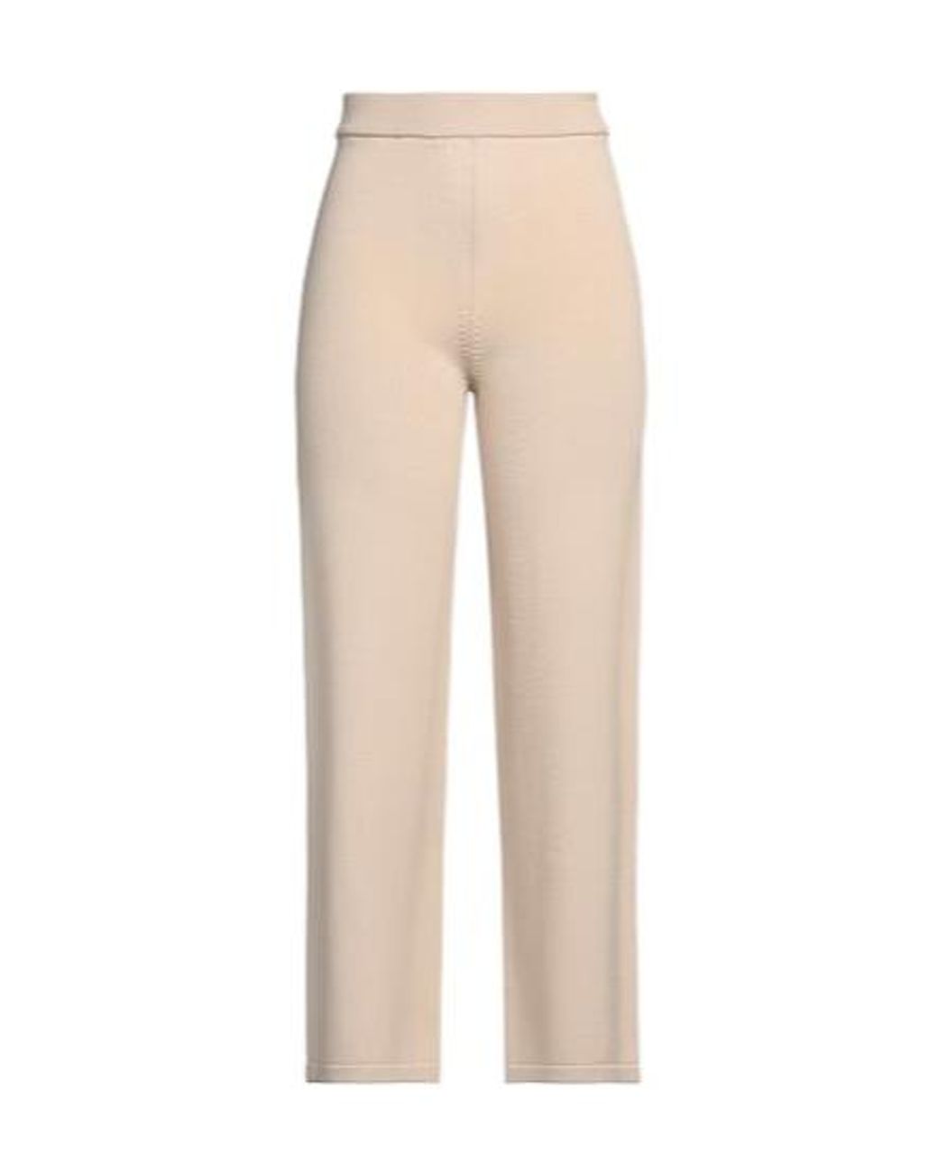Max Mara Natural High-Waisted Loose Wool Trousers