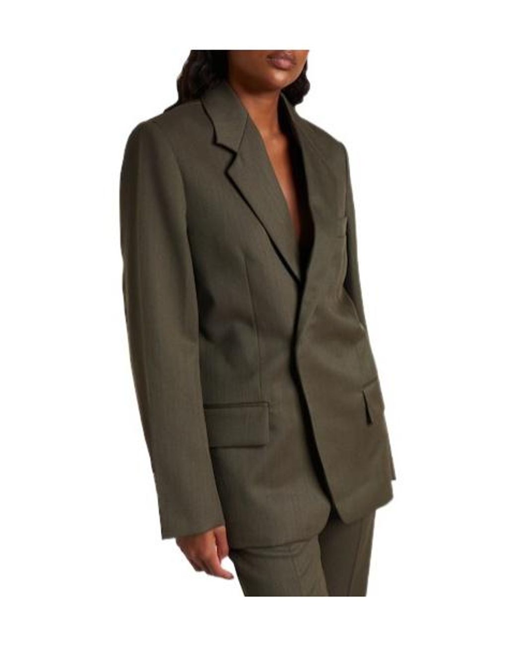 Victoria Beckham Gray Virgin Wool Twill Blazer