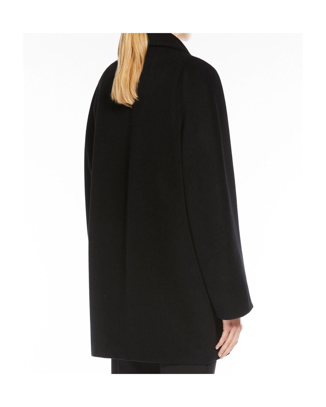 Max Mara Black Rebus Double-Breasted Coat