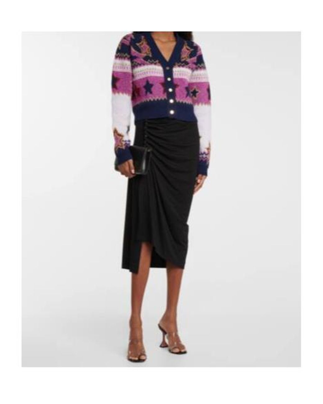 Rabanne Pink Jacquard Cropped Cardigan