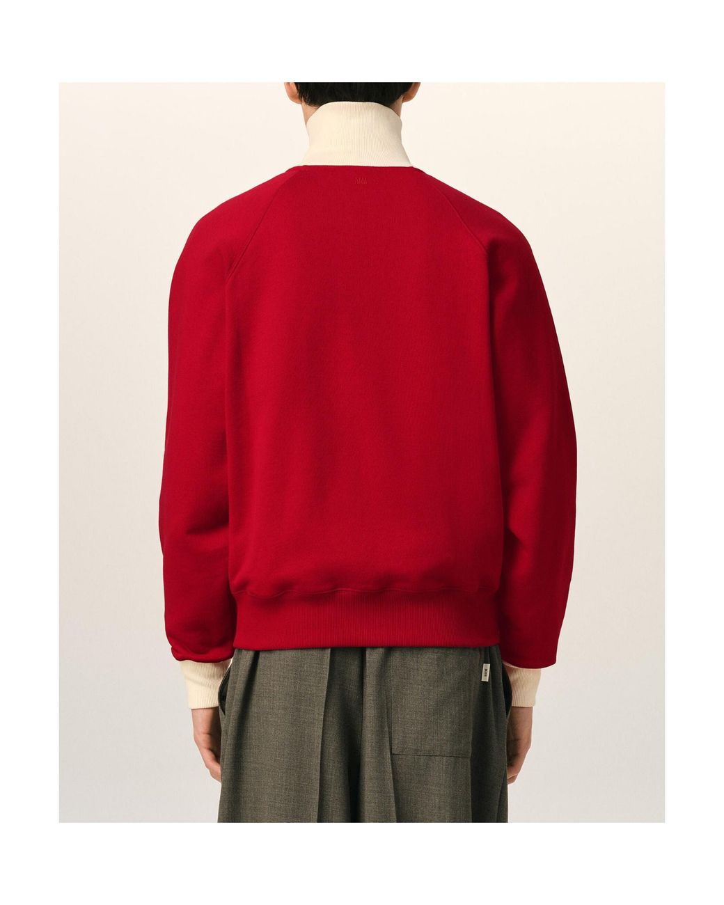 AMI Red Ami Ami De Coeur Zipped Sweatshirt for men