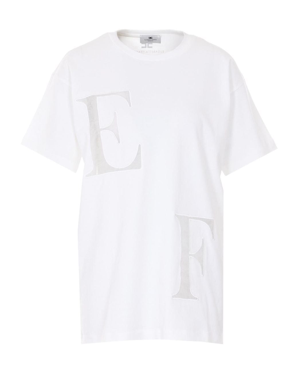 Elisabetta Franchi White Logo Embroidered T-Shirt